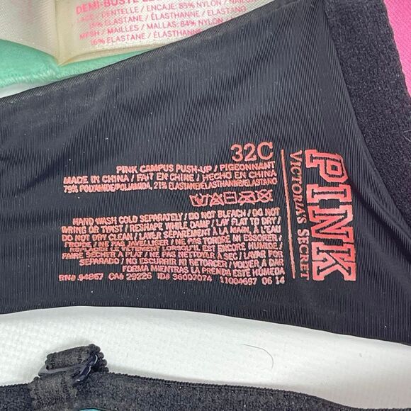 Victoria’s Secret Lot of 4 Bras Push Up Demi Lace Multicolor Women’s Size 32C - Picture 11 of 13